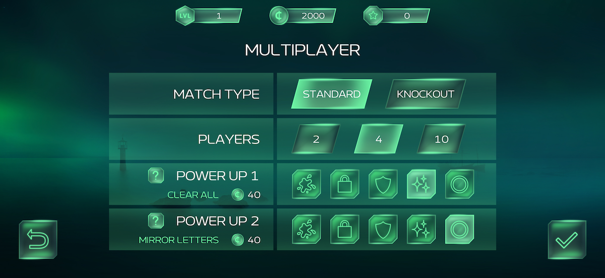 Multiplayer options and power-ups.